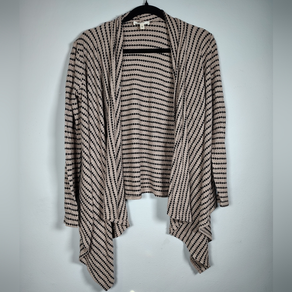 Meraki Striped Black and Cream Cardigan Size Medium